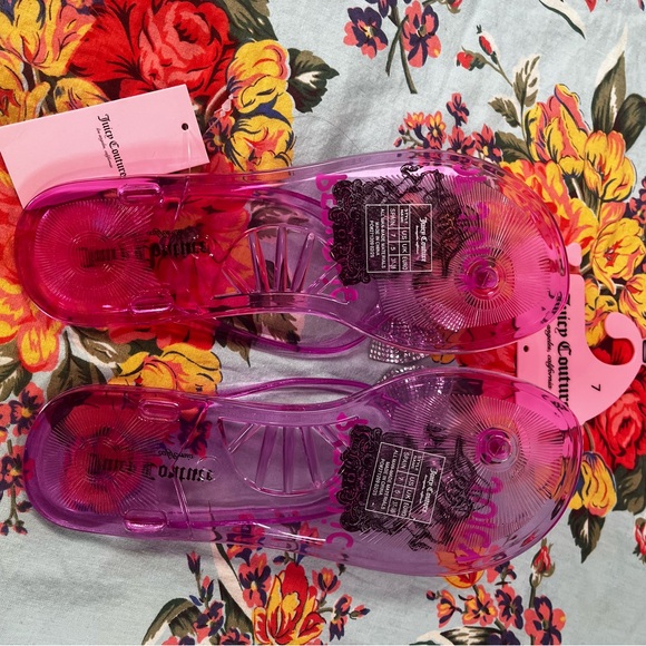 I 💗 OFFERS! Juicy Couture Transparent Purple Sandals with Glitter Bow - Picture 4 of 7